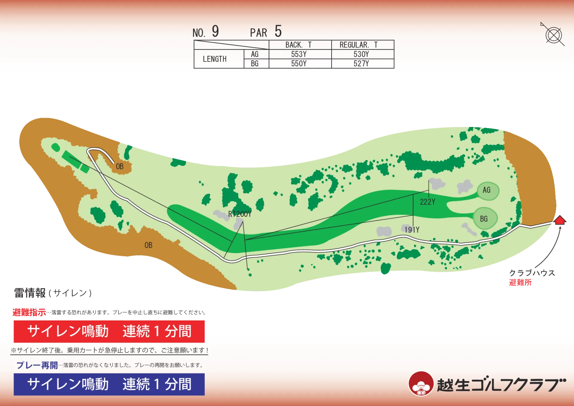 No. 9 PAR 5:メンタルなティーショットを要求する